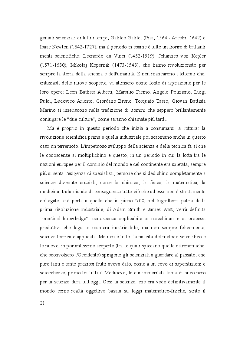 Estratto dalla tesi: Le due culture: scienza e letteratura nella Commedia