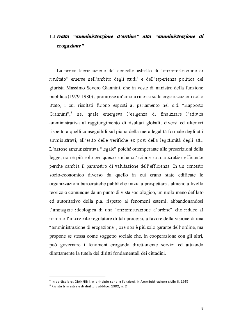 Anteprima della tesi: Amministrazione di risultato: prospettive e profili attuativi, Pagina 5