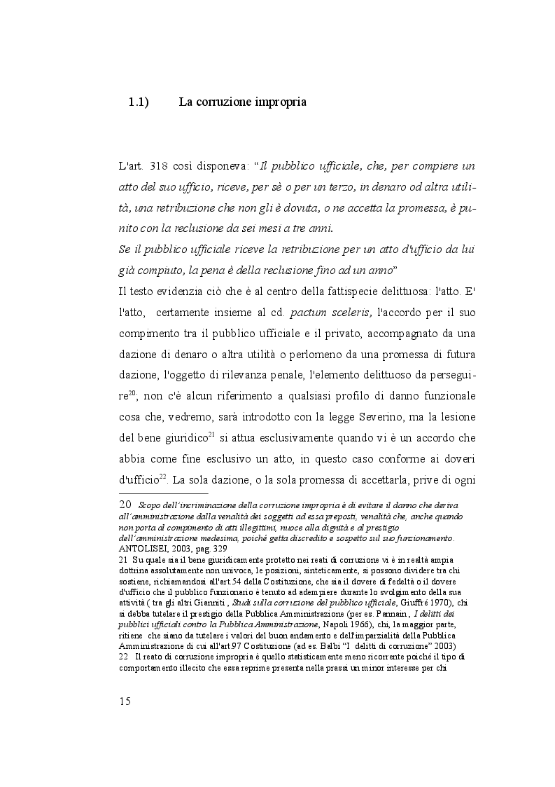 Estratto dalla tesi: I reati di corruzione