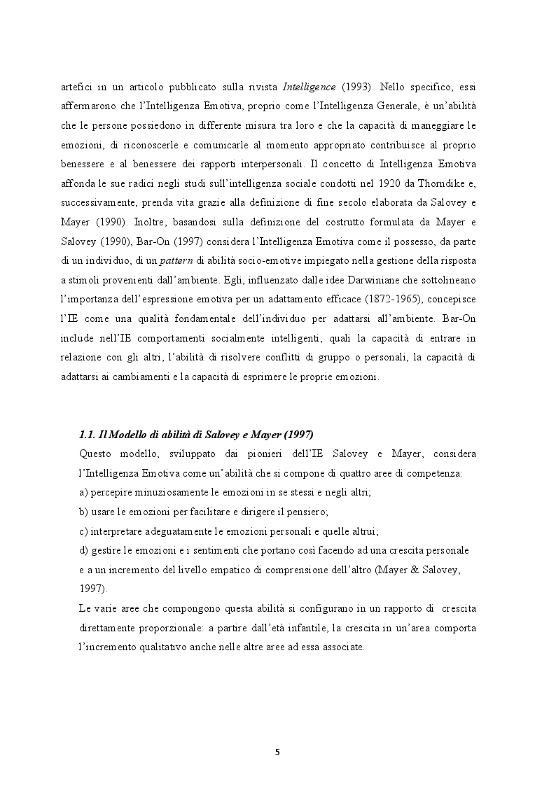 Anteprima della tesi: Il ruolo dell'Intelligenza Emotiva nell'Ansia e nella Depressione, Pagina 4