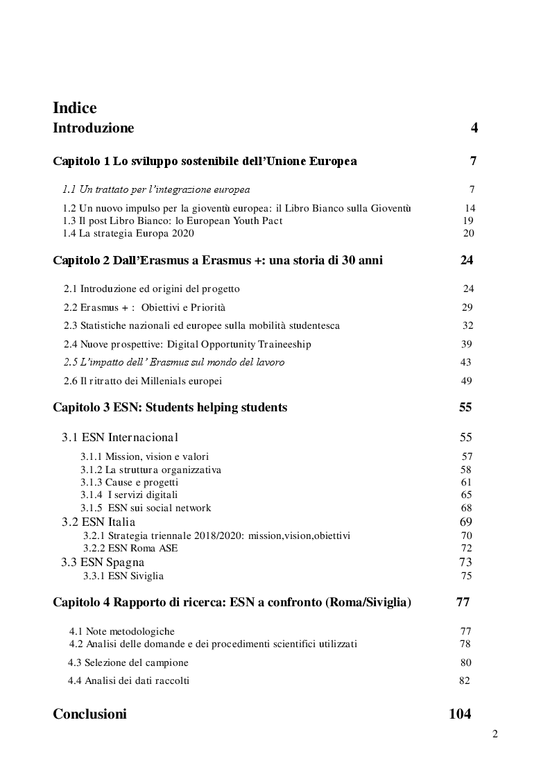 Indice della tesi: I Millenials Erasmus: l'innovazione sociale passa attraverso il digitale, Pagina 1