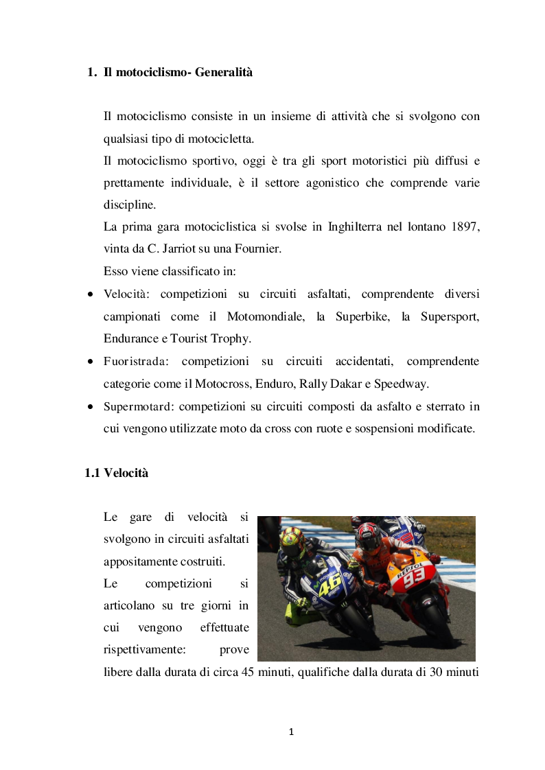 Anteprima della tesi: Profilo fisiologico nelle competizioni motociclistiche a carattere professionistico, Pagina 4