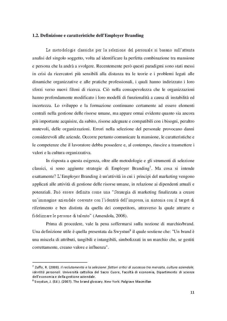 Estratto dalla tesi: Employer Branding: il marketing applicato alla gestione delle risorse umane