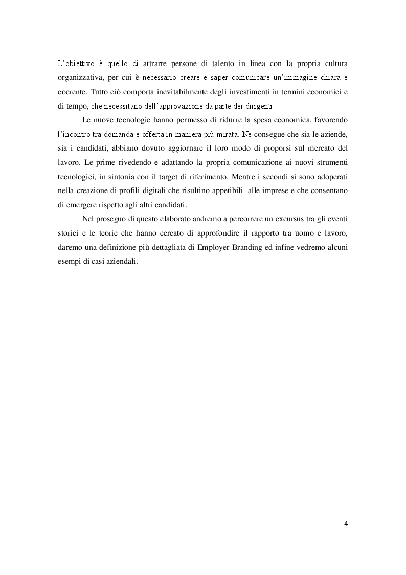 Anteprima della tesi: Employer Branding: il marketing applicato alla gestione delle risorse umane, Pagina 3