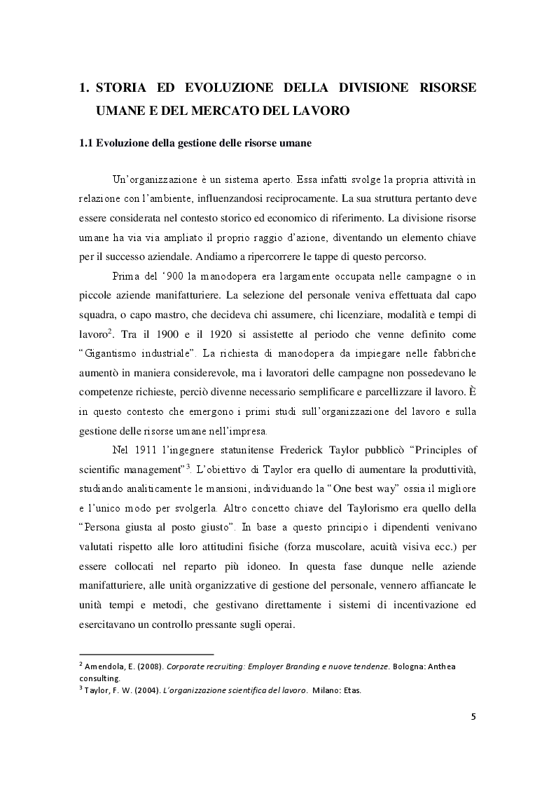 Anteprima della tesi: Employer Branding: il marketing applicato alla gestione delle risorse umane, Pagina 4