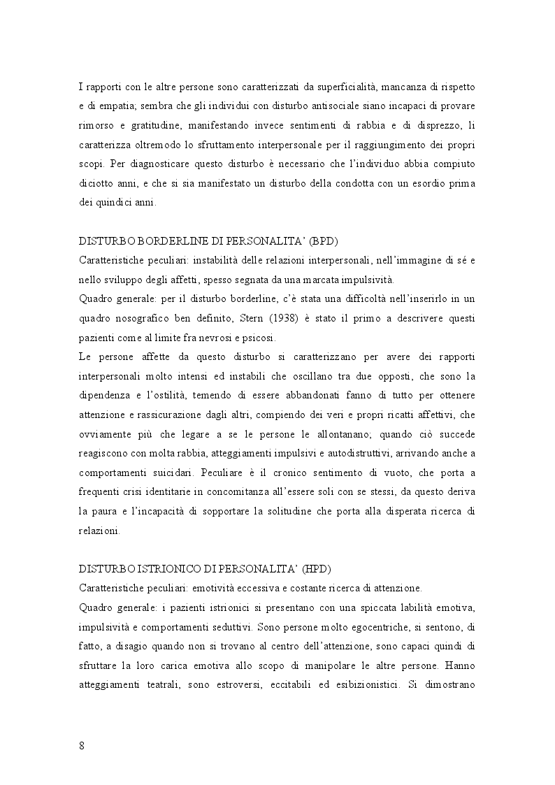 Estratto dalla tesi: Genere e disturbi di personalità