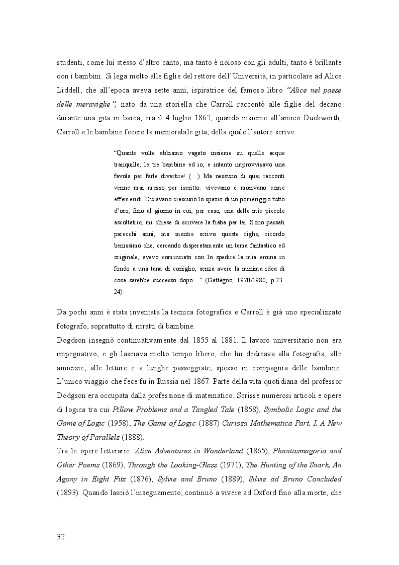 Anteprima della tesi: Il mondo di Carroll e la schizofrenia. Confronto tra il comportamento schizofrenico e le opere di Lewis Carroll, Pagina 5