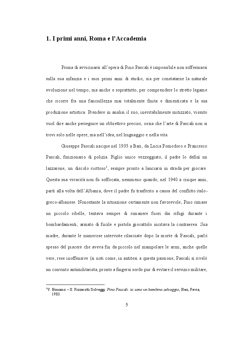 Anteprima della tesi: Pino Pascali. Riflessioni sui quattro anni di attività (1964 - 1968), Pagina 4