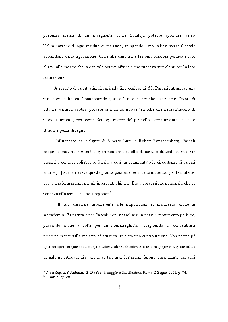 Anteprima della tesi: Pino Pascali. Riflessioni sui quattro anni di attività (1964 - 1968), Pagina 7