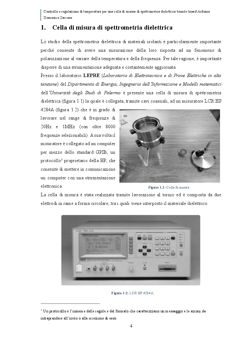 Anteprima della tesi: Controllo e regolazione di temperatura per una cella di misura di spettrometria dielettrica tramite board Arduino, Pagina 3