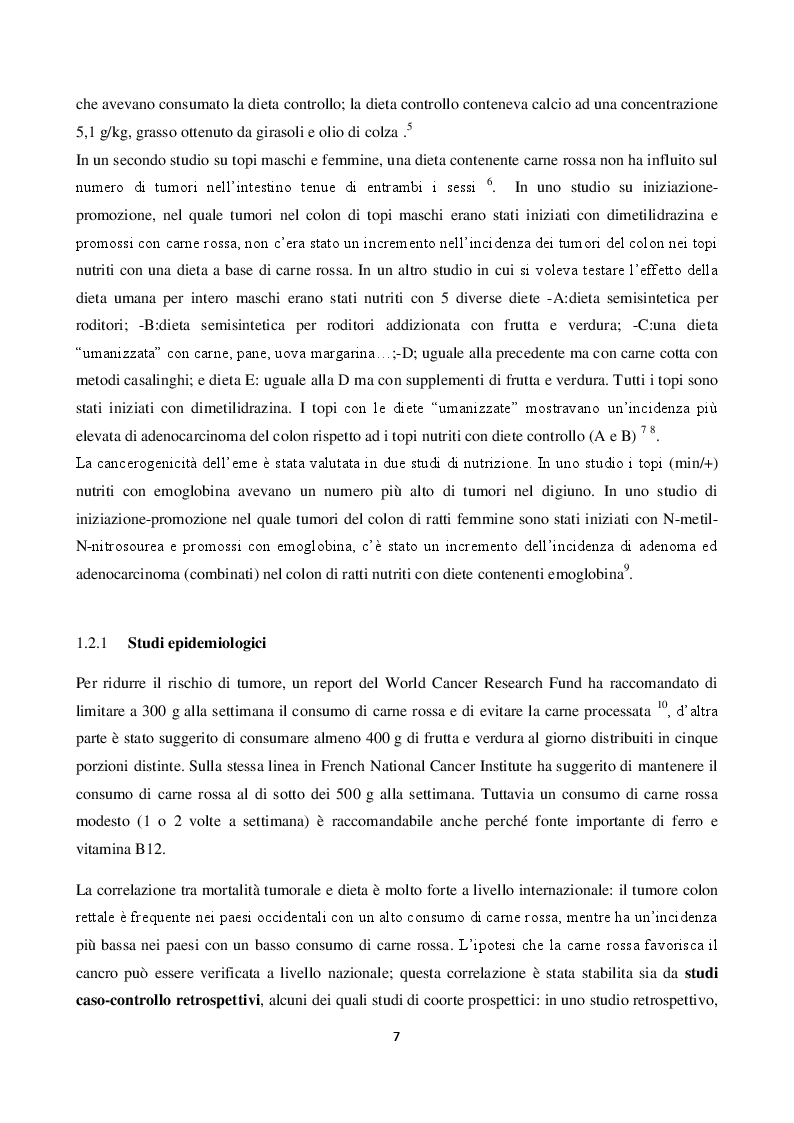 Anteprima della tesi: Valutazione dell'attività biologica di digeriti di carne rossa processata su linee cellulari intestinali umane, Pagina 4