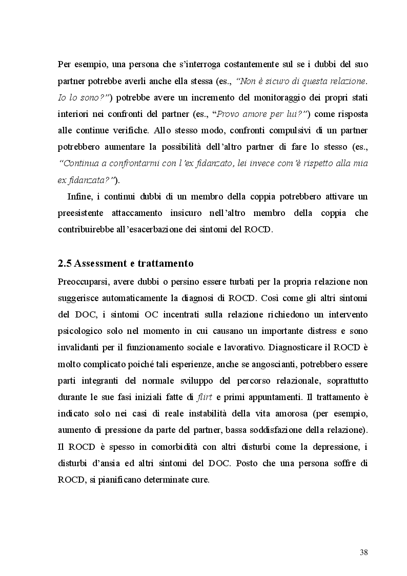 Anteprima della tesi: Le preoccupazioni ossessive nelle relazioni amorose: uno studio preliminare sulle proprietà psicometriche del Partner Related Obsessive Compulsive Symptom Inventory (PROCSI) e del Relationship Obsessive Compulsive Inventory (ROCI), Pagina 6