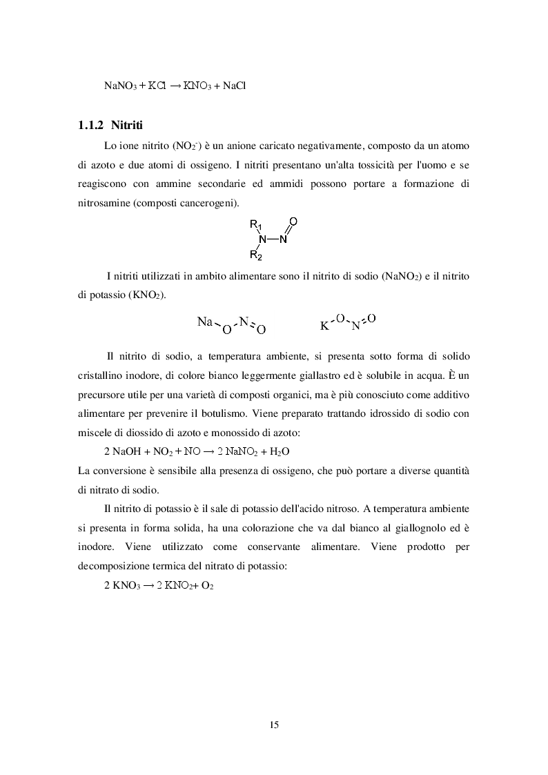 Anteprima della tesi: Uso dei Nitrati e Nitriti nell'industria dei salumi, Pagina 6