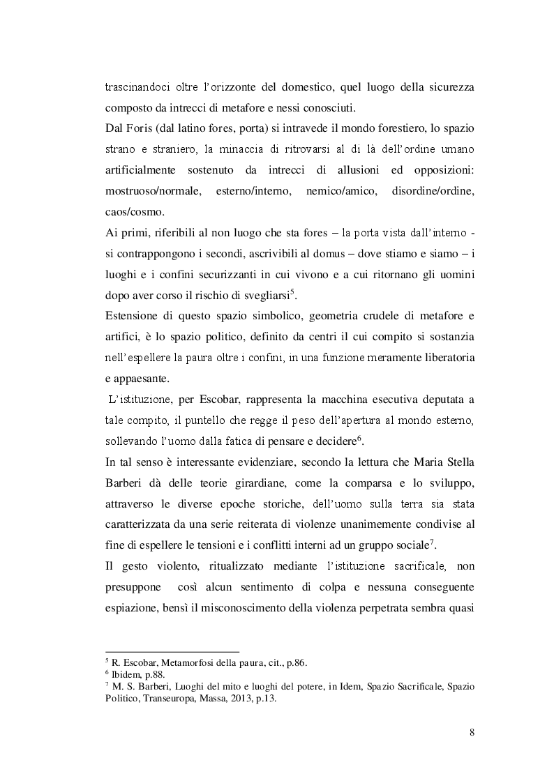 Anteprima della tesi: Paura dello straniero e simbolica dello spazio, Pagina 6
