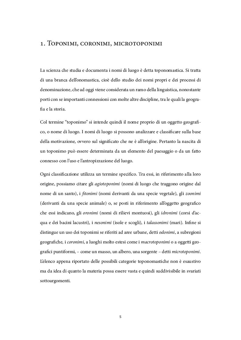 Anteprima della tesi: Il ruolo dei nomi di luogo nel processo di valorizzazione turistica, Pagina 4