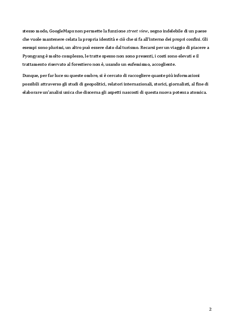 Anteprima della tesi: Analisi da un punto di vista sociologico e comunicativo del regime di Kim Jong-un, Pagina 3