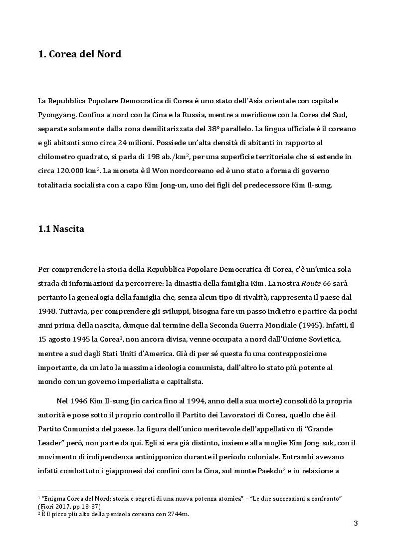 Anteprima della tesi: Analisi da un punto di vista sociologico e comunicativo del regime di Kim Jong-un, Pagina 4