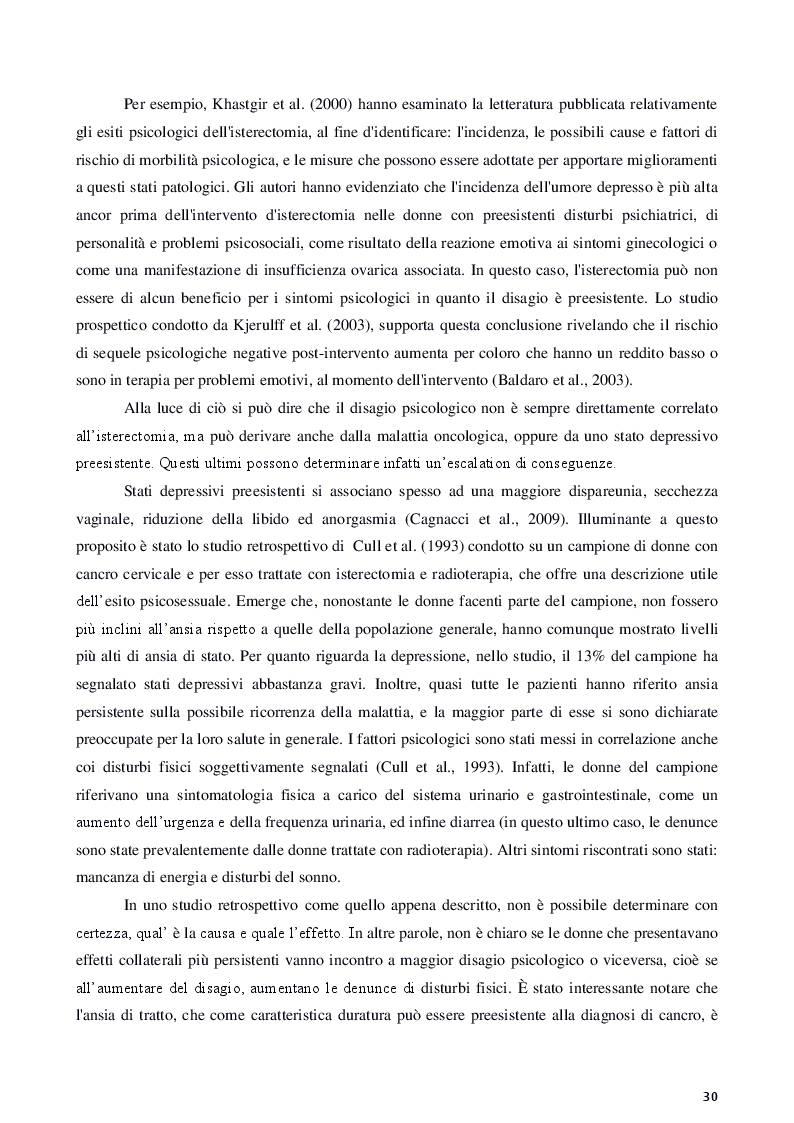 Anteprima della tesi: Isterectomia, ovariectomia e mastectomia: conseguenze psicologiche, sessuali, sociali e strategie d'intervento, Pagina 6