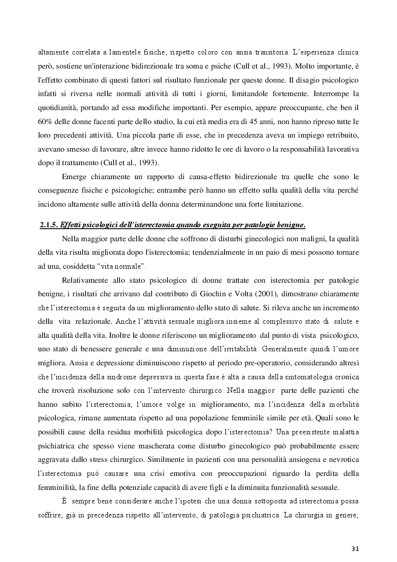 Anteprima della tesi: Isterectomia, ovariectomia e mastectomia: conseguenze psicologiche, sessuali, sociali e strategie d'intervento, Pagina 7