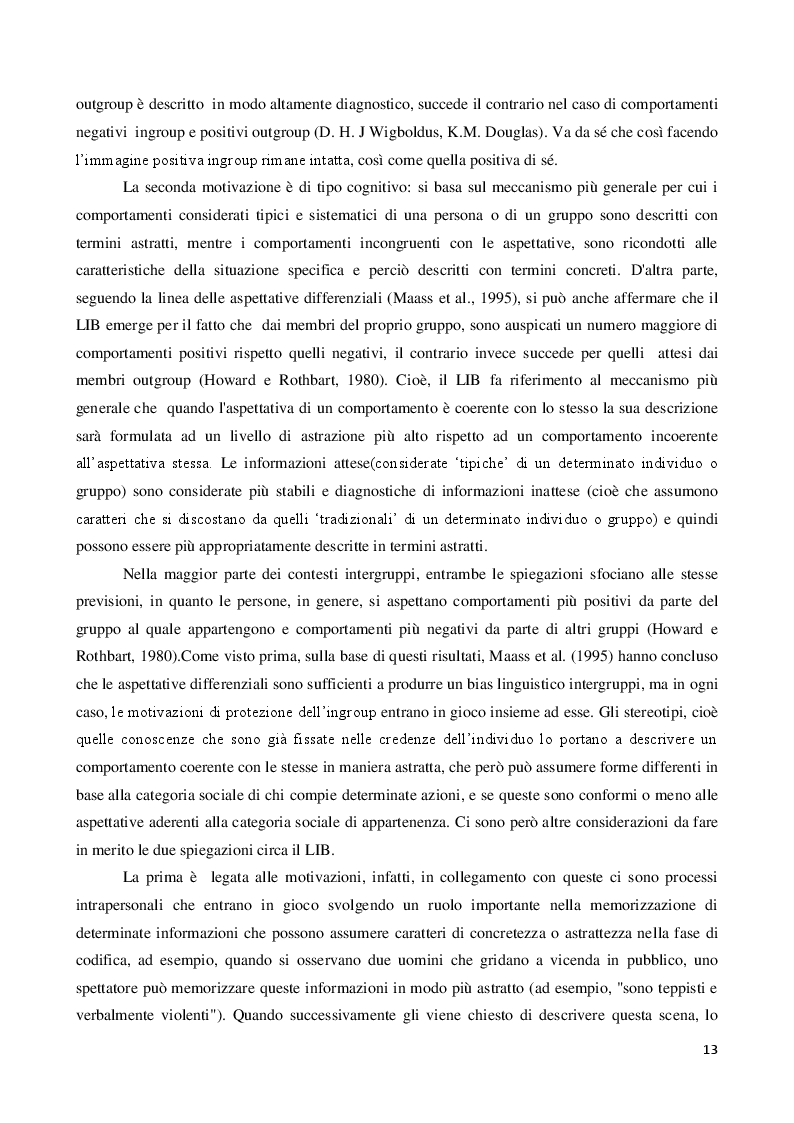 Anteprima della tesi: La discriminazione linguistica nelle relazioni intergruppi, Pagina 5