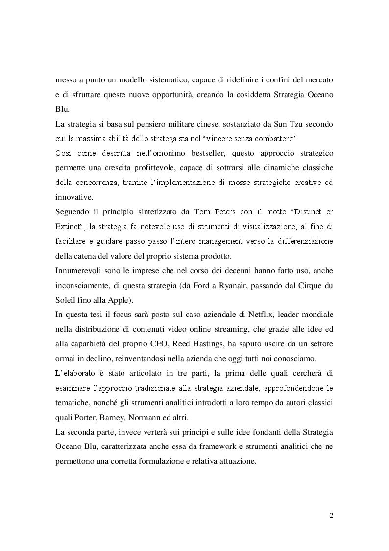 Anteprima della tesi: Blue Ocean Strategy: il caso Netflix, Pagina 3