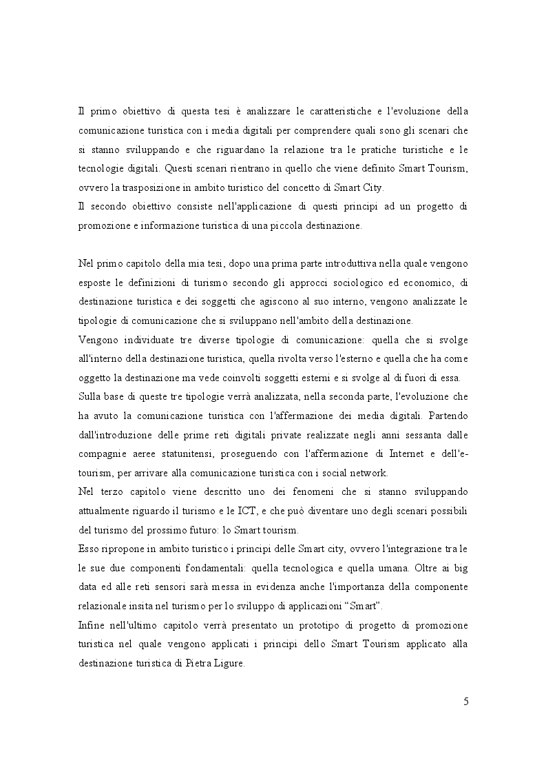 Anteprima della tesi: Turismo e media digitali: Smart tourism e sue applicazioni, Pagina 4