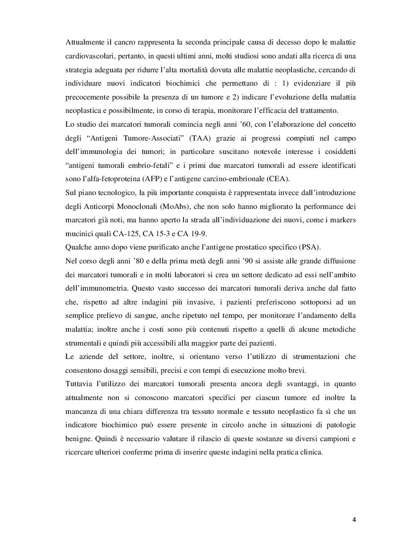 Anteprima della tesi: Valutazione e dosaggio immunometrico dei markers tumorali, Pagina 3