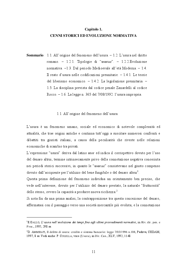 Anteprima della tesi: L'usura bancaria: la disciplina penalistica e i riflessi economici, Pagina 4