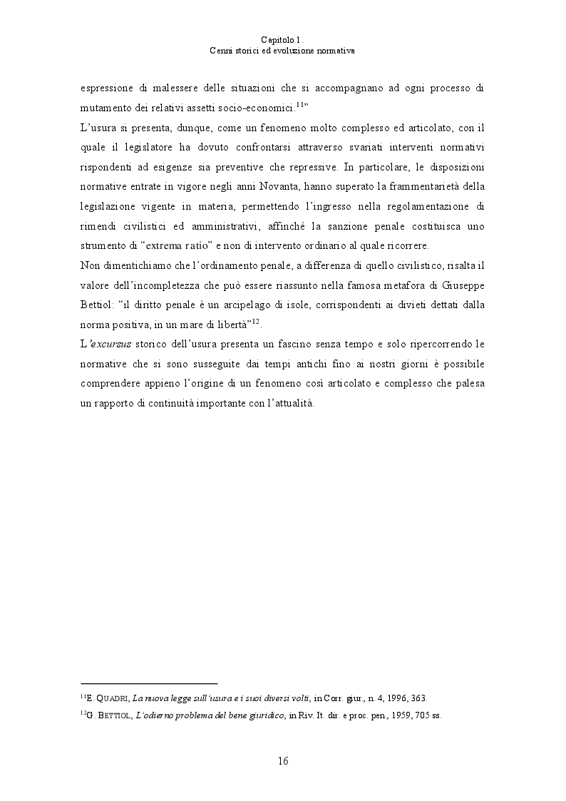 Anteprima della tesi: L'usura bancaria: la disciplina penalistica e i riflessi economici, Pagina 9
