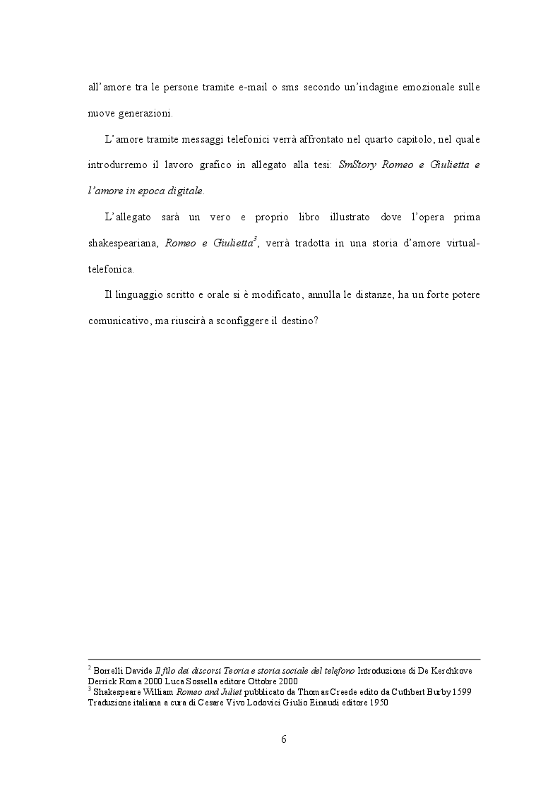Anteprima della tesi: Il linguaggio della telefonia mobile. SMStory: Romeo e Giulietta e l'amore in epoca digitale., Pagina 3