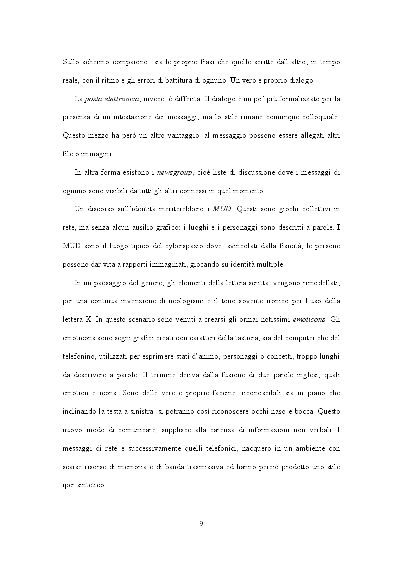 Anteprima della tesi: Il linguaggio della telefonia mobile. SMStory: Romeo e Giulietta e l'amore in epoca digitale., Pagina 6