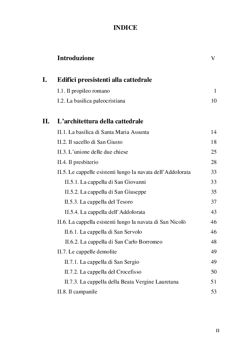 Indice della tesi: La cattedrale di San Giusto a Trieste, Pagina 1