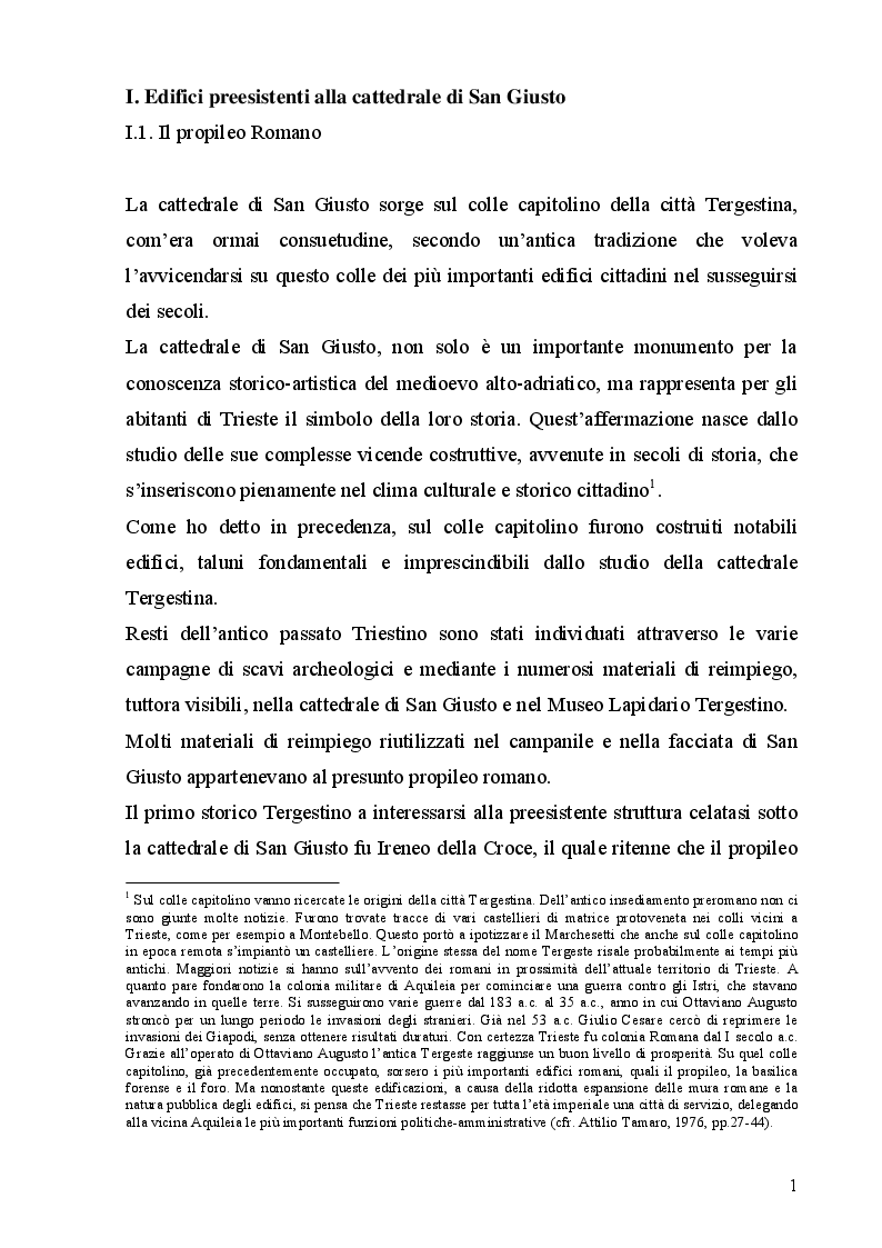 Anteprima della tesi: La cattedrale di San Giusto a Trieste, Pagina 5