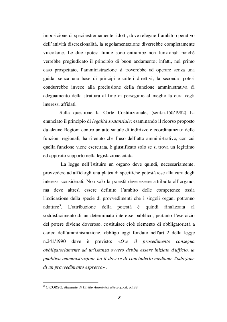 Anteprima della tesi: Discrezionalità amministrativa e tecnica. Vizi dell'atto amministrativo, Pagina 9