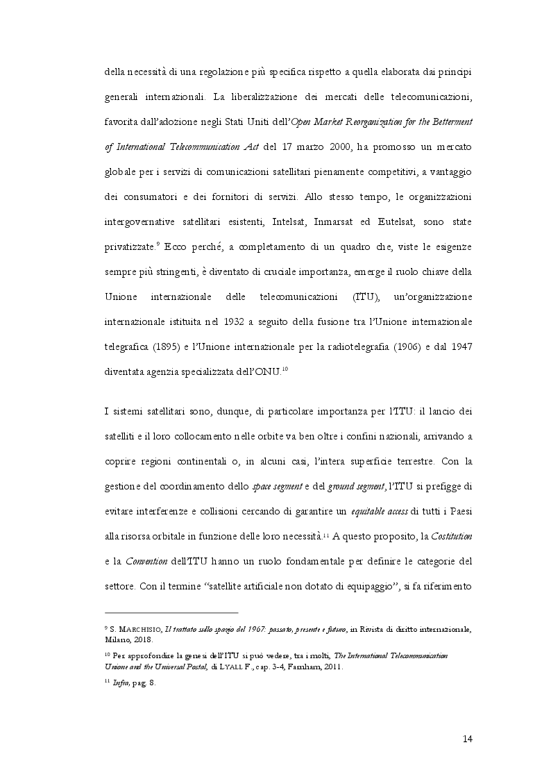 Anteprima della tesi: Radiocommunication satellite. La gestione delle frequenze contro il pericolo delle interferenze nocive nella normativa internazionale, europea e italiana, Pagina 5