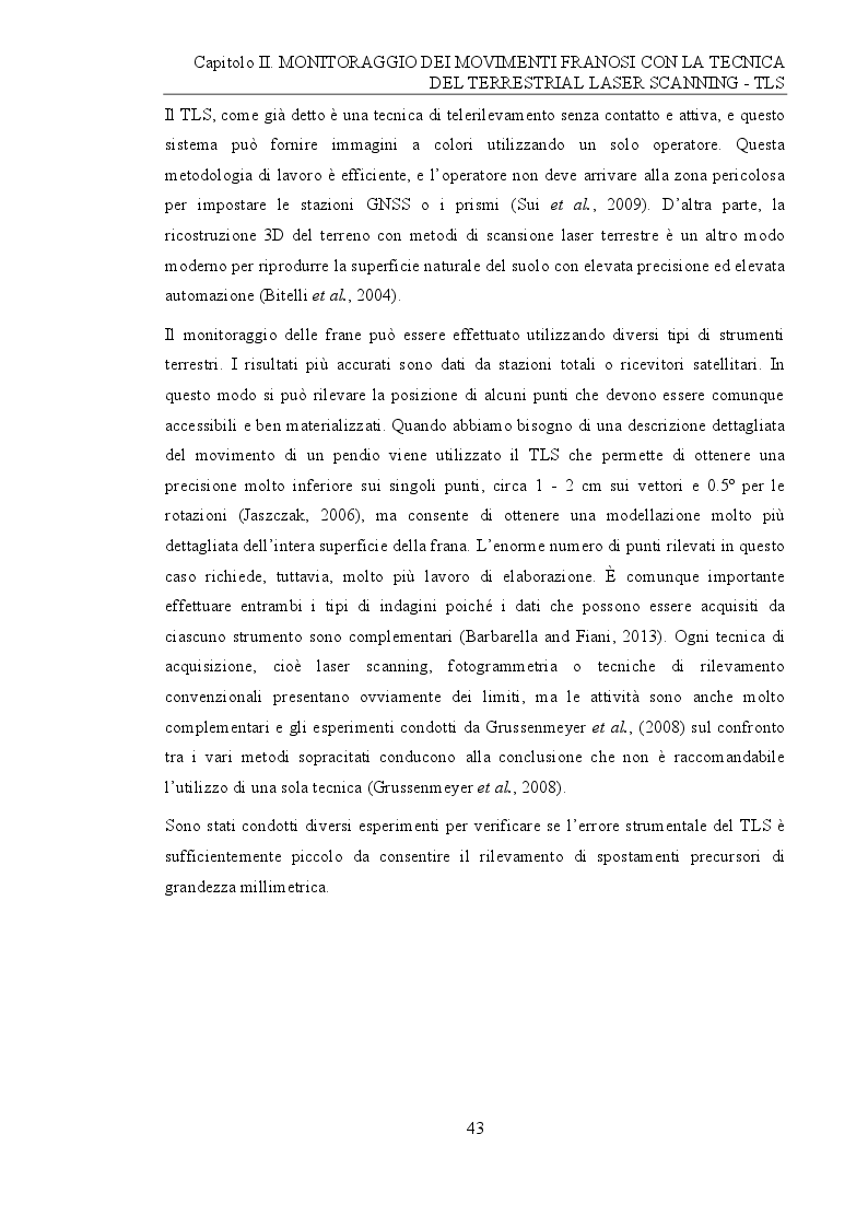 Anteprima della tesi: Analisi e monitoraggio di frane mediante misure laser scanner terrestre da lunga distanza, Pagina 5