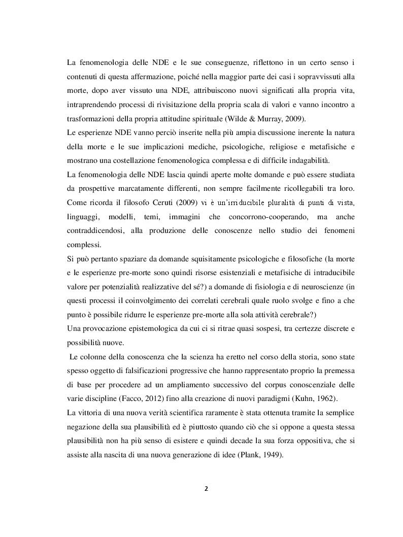 Anteprima della tesi: Il margine con la morte. Near-death experiences: prospettive a confronto, Pagina 3