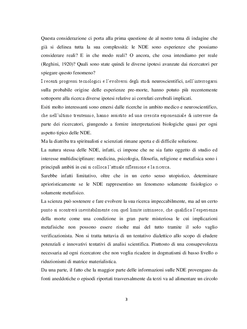 Anteprima della tesi: Il margine con la morte. Near-death experiences: prospettive a confronto, Pagina 4