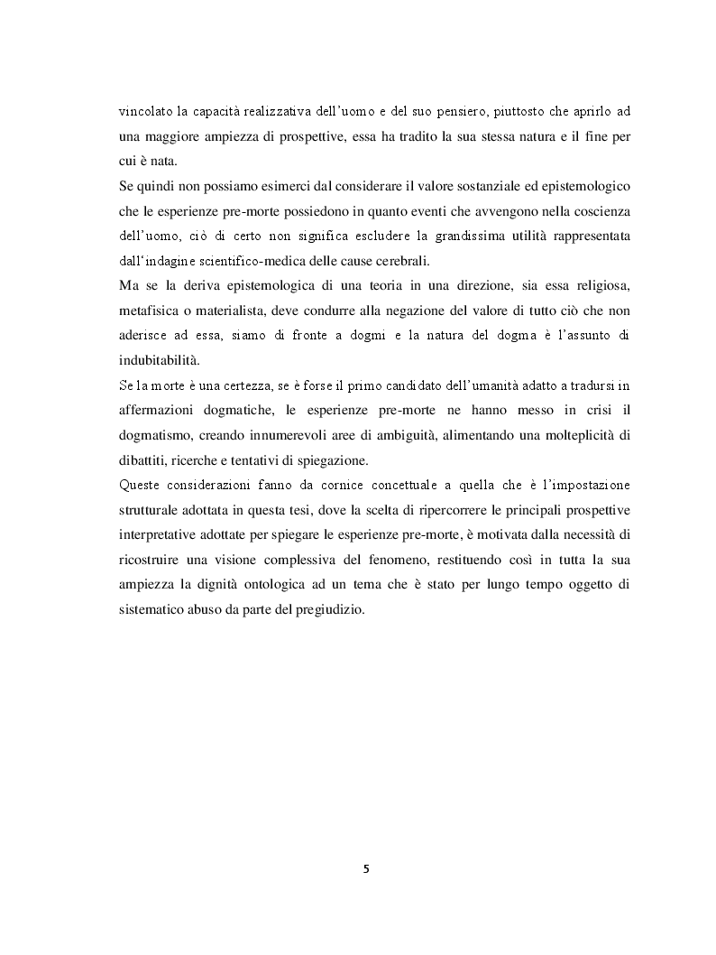 Anteprima della tesi: Il margine con la morte. Near-death experiences: prospettive a confronto, Pagina 6