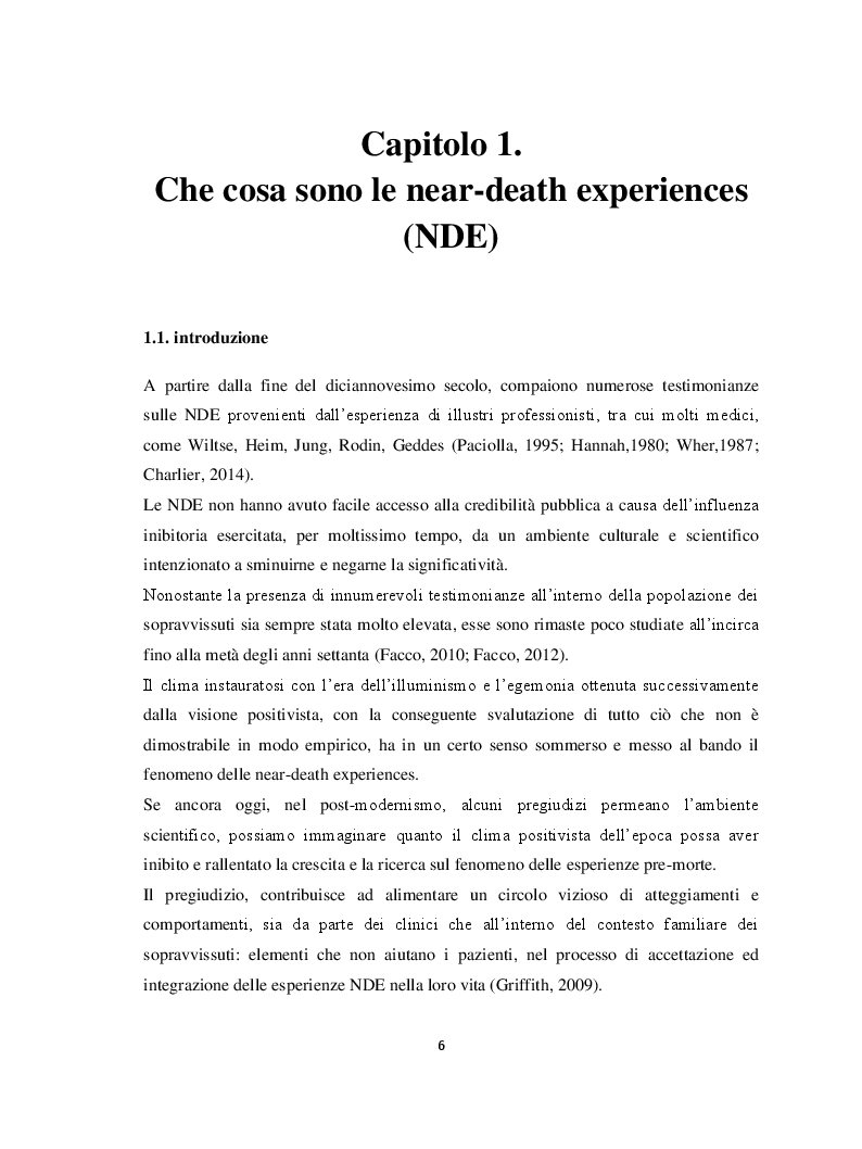 Anteprima della tesi: Il margine con la morte. Near-death experiences: prospettive a confronto, Pagina 7