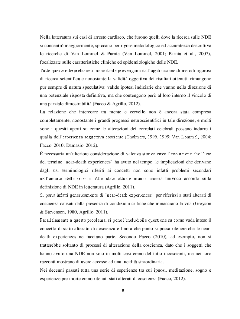 Anteprima della tesi: Il margine con la morte. Near-death experiences: prospettive a confronto, Pagina 9