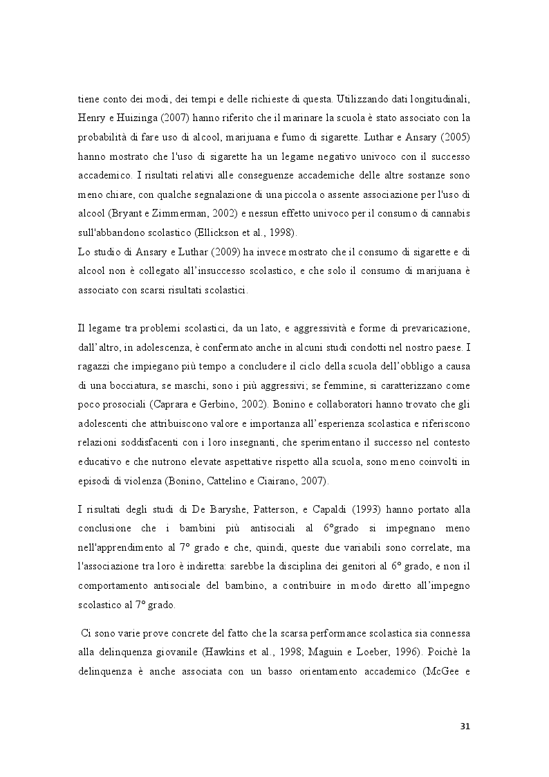 Anteprima della tesi: Condotte antisociali e rendimento scolastico: uno studio empirico in una popolazione di preadolescenti, Pagina 3