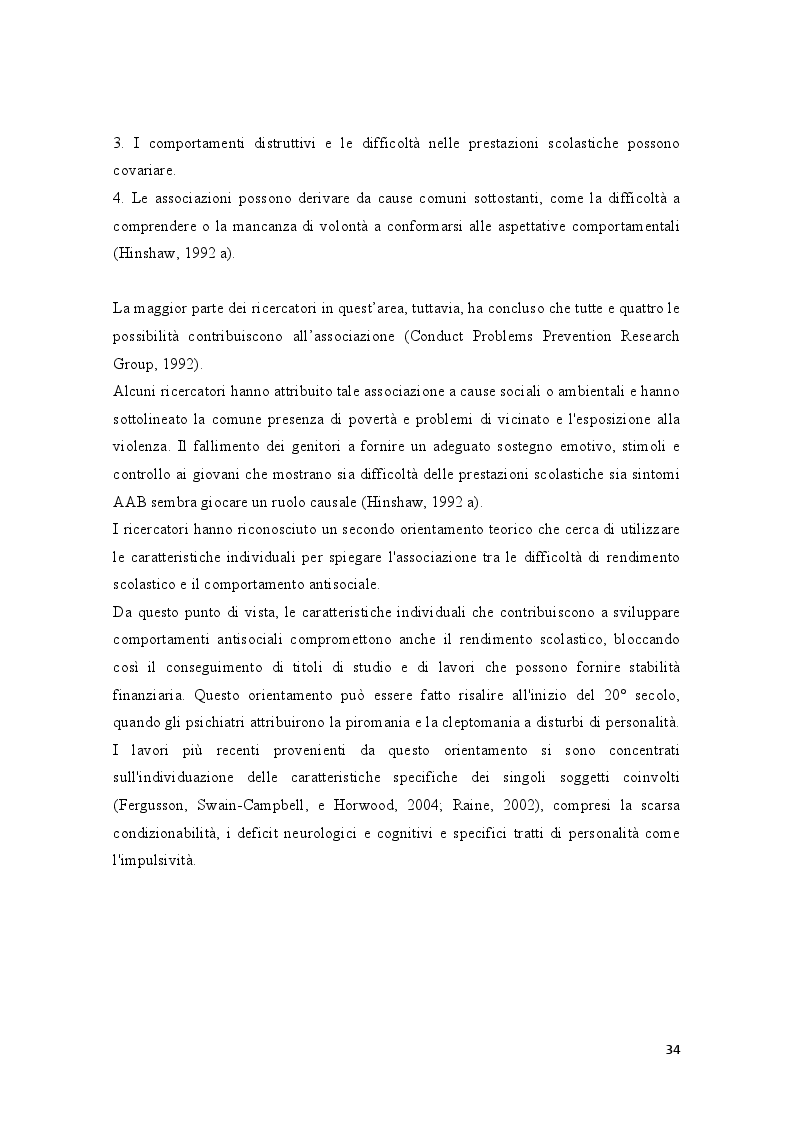 Anteprima della tesi: Condotte antisociali e rendimento scolastico: uno studio empirico in una popolazione di preadolescenti, Pagina 6