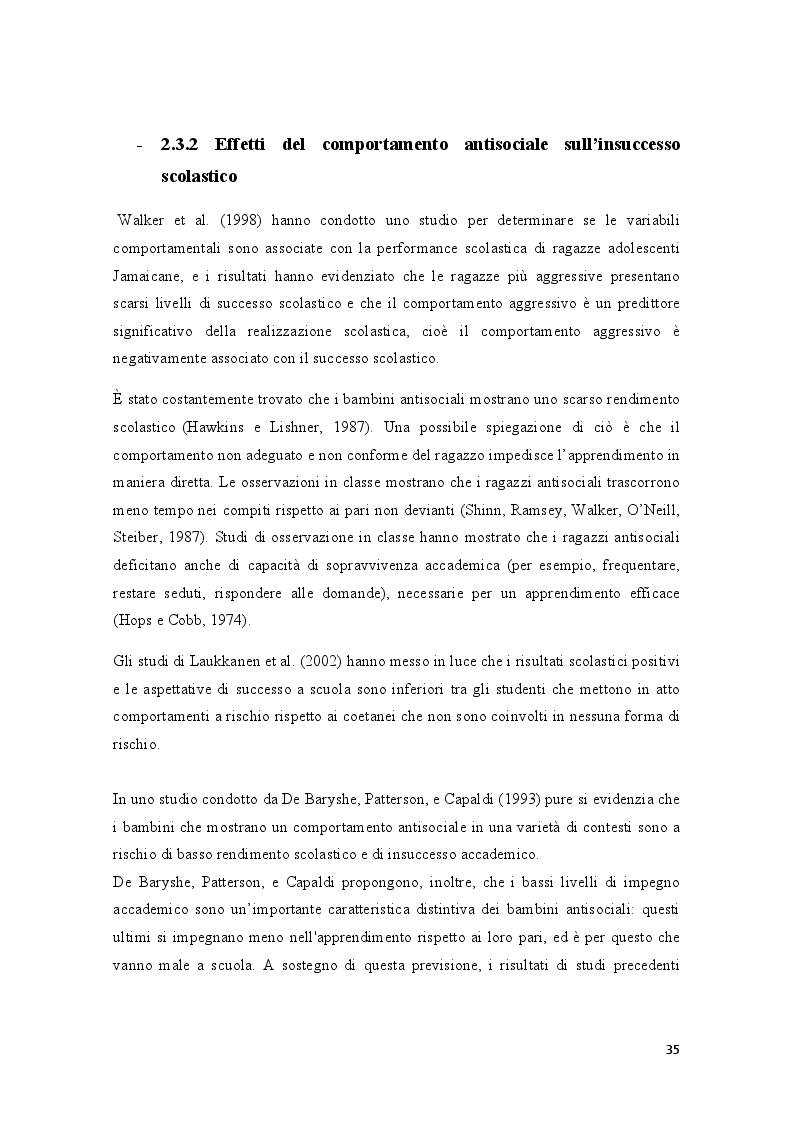 Anteprima della tesi: Condotte antisociali e rendimento scolastico: uno studio empirico in una popolazione di preadolescenti, Pagina 7