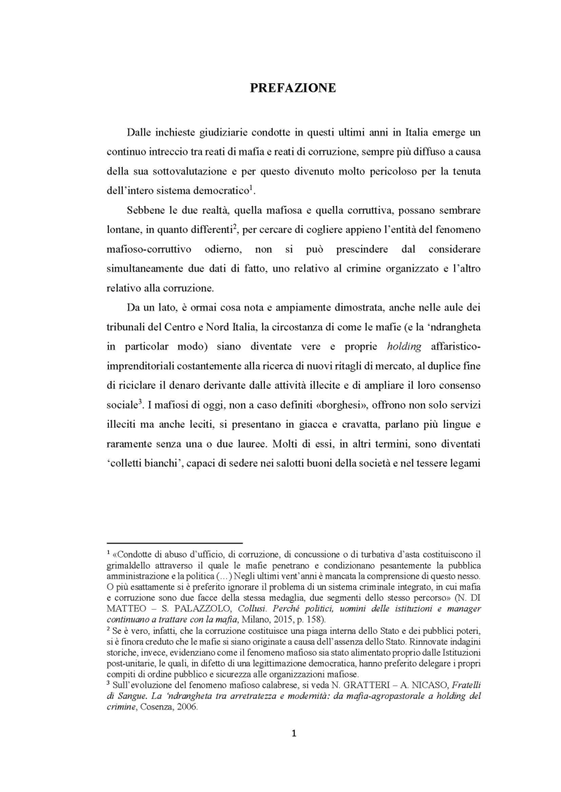 Anteprima della tesi: Evoluzione del fenomeno corruttivo e ruolo della criminalità organizzata: il caso Mafia Capitale, Pagina 2