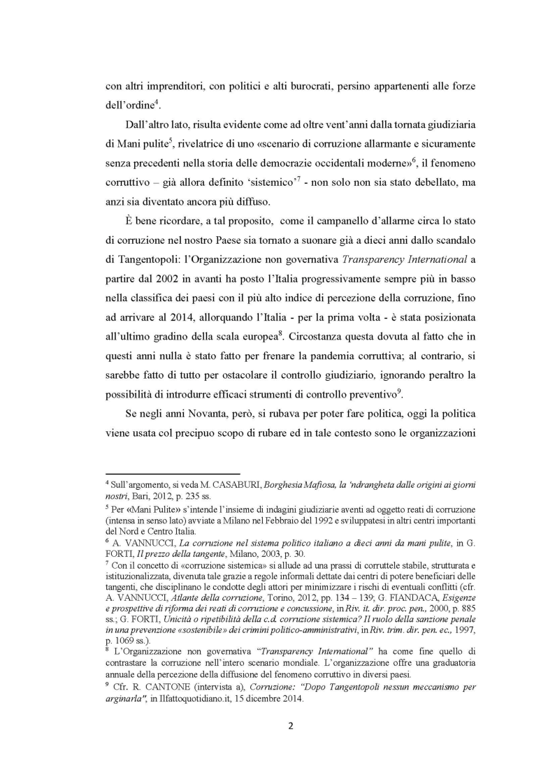 Anteprima della tesi: Evoluzione del fenomeno corruttivo e ruolo della criminalità organizzata: il caso Mafia Capitale, Pagina 3