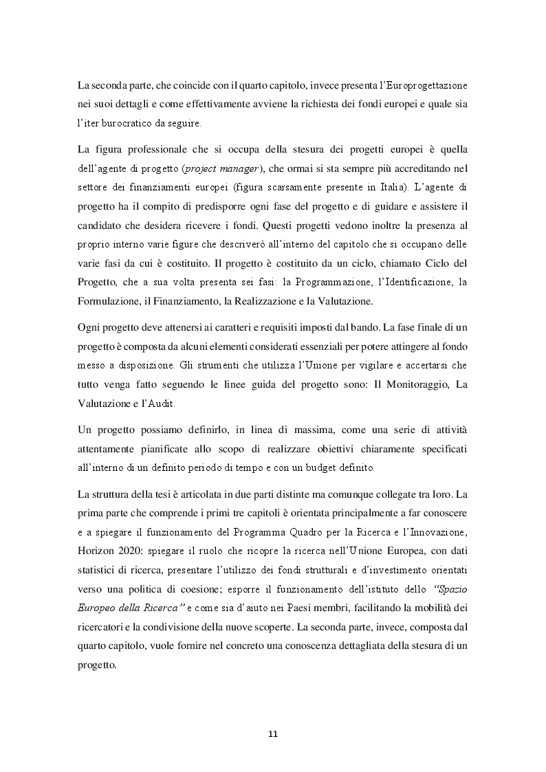 Anteprima della tesi: HORIZON 2020 – Il programma quadro per la ricerca e l'innovazione. La progettazione europea., Pagina 6