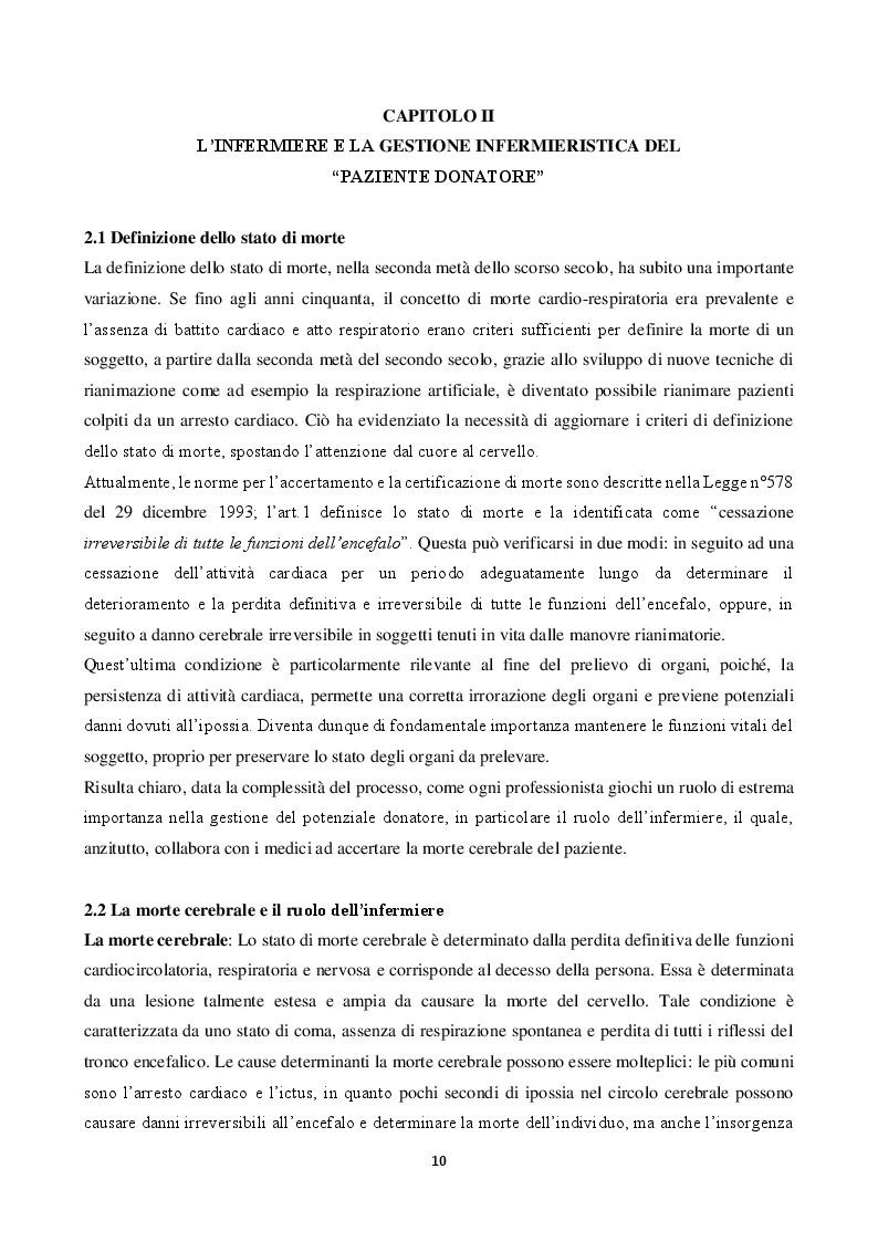 Estratto dalla tesi: La donazione: ruolo dell’infermiere del coordinamento dal prelievo al trapianto d’organo
