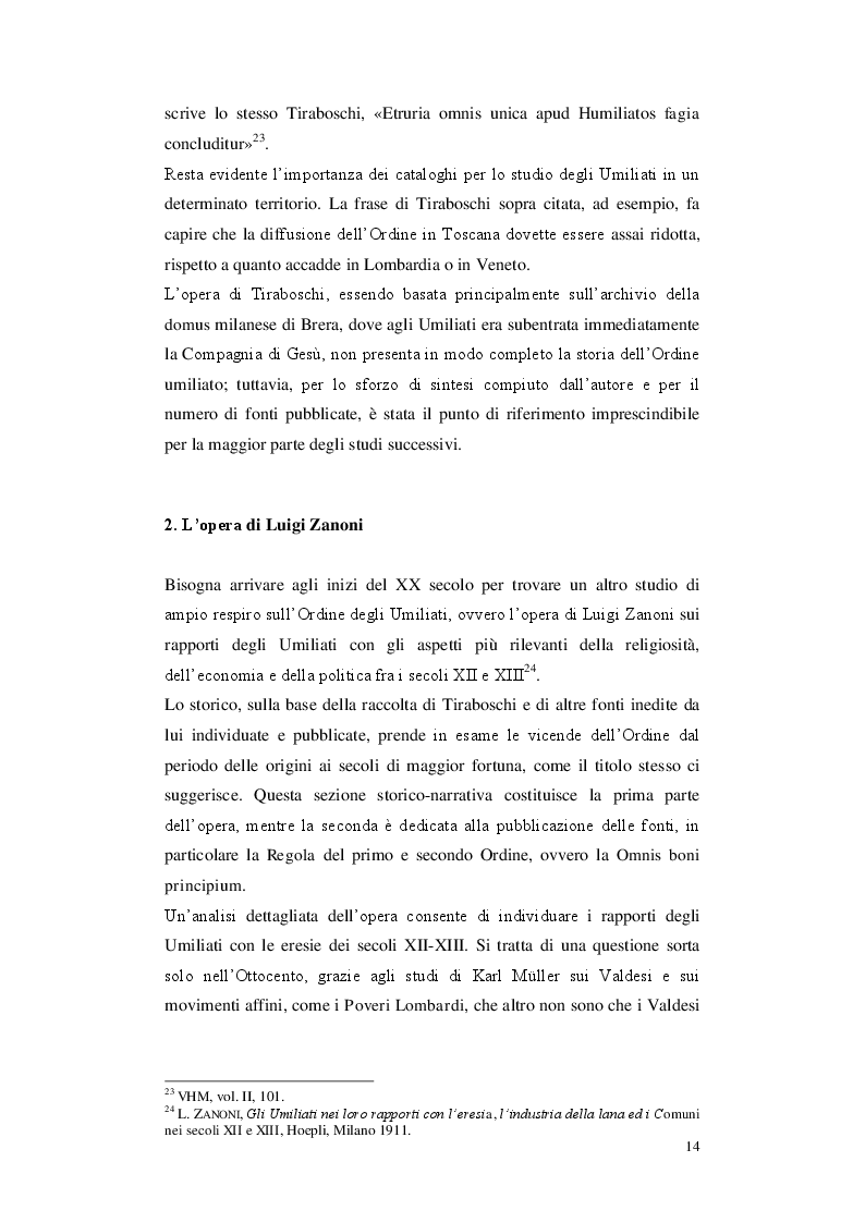 Anteprima della tesi: Gli Umiliati nell'area tosco-emiliana, Pagina 10