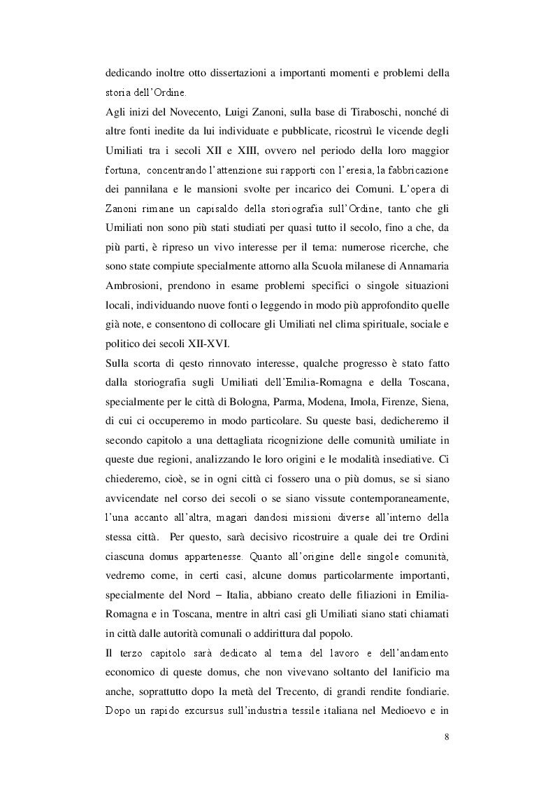 Anteprima della tesi: Gli Umiliati nell'area tosco-emiliana, Pagina 4